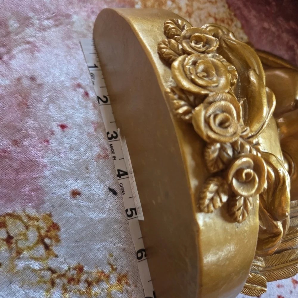 Vintage heavy cherub wall shelf - Victorian style Gold Gilded Finish Stunning